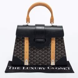 Goyard Black Goyardine Coated Canvas and Leather Saigon MM Top Handle Bag