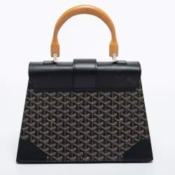 Goyard Black Goyardine Coated Canvas and Leather Saigon MM Top Handle Bag