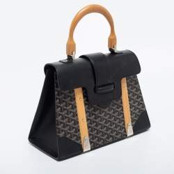 Goyard Black Goyardine Coated Canvas and Leather Saigon MM Top Handle Bag