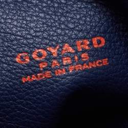 Pre Owned Goyard Navy Blue Goyardine Coated Canvas and Leather Mini Anjou Tote