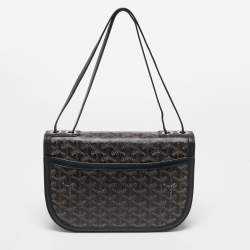 Goyard Black Goyardine Coated Canvas and Leather 223 PM Shoulder Bag