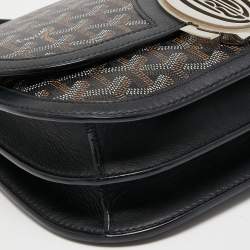 Goyard Black Goyardine Coated Canvas and Leather 223 PM Shoulder Bag