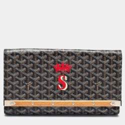 Goyard Black Goyardine Coated Canvas Monte Carlo Bois Clutch