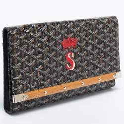 Goyard Black Goyardine Coated Canvas Monte Carlo Bois Clutch