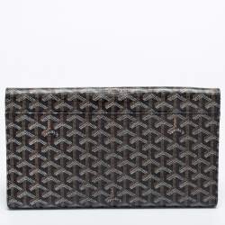 Goyard Black Goyardine Coated Canvas Monte Carlo Bois Clutch