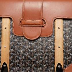 Goyard Brown Goyardine Coated Canvas and Leather Saigon MM Top Handle Bag