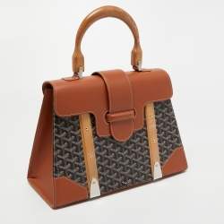 Goyard Brown Goyardine Coated Canvas and Leather Saigon MM Top Handle Bag