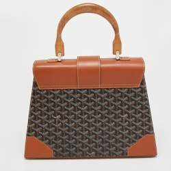 Goyard Brown Goyardine Coated Canvas and Leather Saigon MM Top Handle Bag
