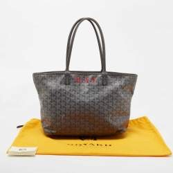 Pre Owned Goyard Grey Goyardine Coated Canvas and Leather Artois MM Tote