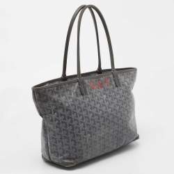 Pre Owned Goyard Grey Goyardine Coated Canvas and Leather Artois MM Tote