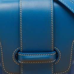 Goyard Blue Goyardine Coated Canvas and Leather Saigon PM Top Handle Bag