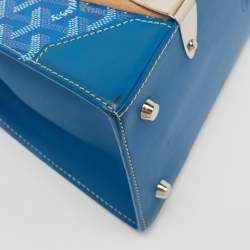 Goyard Blue Goyardine Coated Canvas and Leather Saigon PM Top Handle Bag