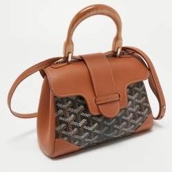 مملوكة مسبقًا Goyard Tan/Brown Goyardine Coated Canvas And Leather Mini Saigon Top Handle Bag