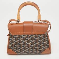 مملوكة مسبقًا Goyard Tan/Brown Goyardine Coated Canvas And Leather Mini Saigon Top Handle Bag