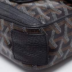 Pre Owned Goyard Black/Brown Goyardine Coated Canvas and Leather Grand Bleu Messenger Bag