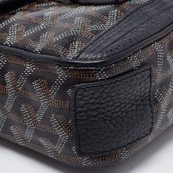 Pre Owned Goyard Black/Brown Goyardine Coated Canvas and Leather Grand Bleu Messenger Bag