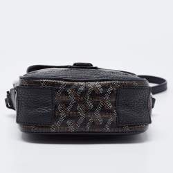 Pre Owned Goyard Black/Brown Goyardine Coated Canvas and Leather Grand Bleu Messenger Bag
