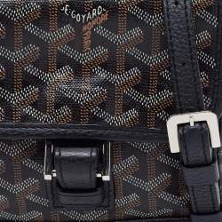 Pre Owned Goyard Black/Brown Goyardine Coated Canvas and Leather Grand Bleu Messenger Bag