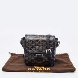 Pre Owned Goyard Black/Brown Goyardine Coated Canvas and Leather Grand Bleu Messenger Bag