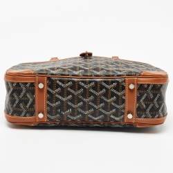 Goyard Brown/Black Goyardine Coated Canvas Saint Jeanne PM Satchel