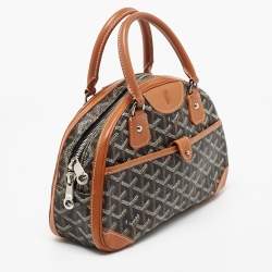 Goyard Brown/Black Goyardine Coated Canvas Saint Jeanne PM Satchel