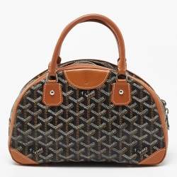 Goyard Brown/Black Goyardine Coated Canvas Saint Jeanne PM Satchel