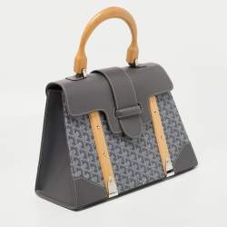 Goyard Grey Goyardine Coated Canvas and Leather Saigon MM Top Handle Bag