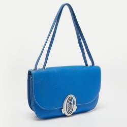 Pre Owned Goyard Blue Ciel Leather 233 Shoulder Bag