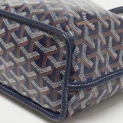 Goyard Navy Blue Goyardine Coated Canvas Anjou Mini Reversible Bag