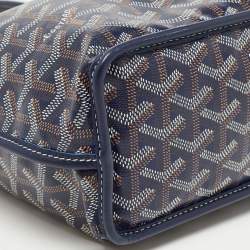 Goyard Navy Blue Goyardine Coated Canvas Anjou Mini Reversible Bag