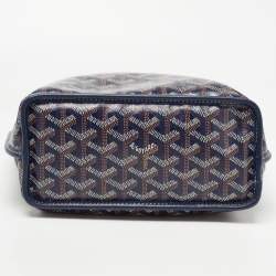 Goyard Navy Blue Goyardine Coated Canvas Anjou Mini Reversible Bag
