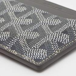 Pre Owned Goyard Grey Goyardine Coated Canvas and Leather Saint Sulpice Card Holder