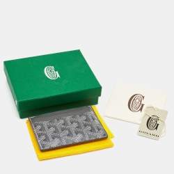 Pre Owned Goyard Grey Goyardine Coated Canvas and Leather Saint Sulpice Card Holder
