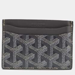 Pre Owned Goyard Grey Goyardine Coated Canvas and Leather Saint Sulpice Card Holder
