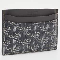 Pre Owned Goyard Grey Goyardine Coated Canvas and Leather Saint Sulpice Card Holder
