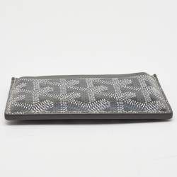 Pre Owned Goyard Grey Goyardine Coated Canvas and Leather Saint Sulpice Card Holder