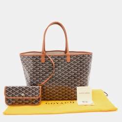 Pre Owned Goyard Black/Brown Goyardine Coated Canvas and Leather Saint Louis PM Tote