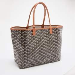 Pre Owned Goyard Black/Brown Goyardine Coated Canvas and Leather Saint Louis PM Tote
