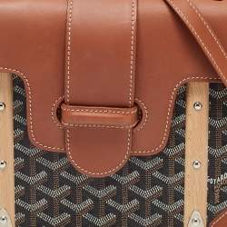 Goyard Brown Coated Canvas and Leather PM Saigon Top Handle Bag