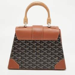 Goyard Brown Coated Canvas and Leather PM Saigon Top Handle Bag