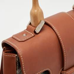 Goyard Brown Coated Canvas and Leather PM Saigon Top Handle Bag