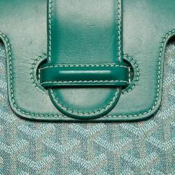 Goyard Green Coated Canvas and Leather PM Saigon Top Handle Bag