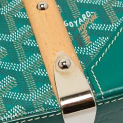 Goyard Green Coated Canvas and Leather PM Saigon Top Handle Bag