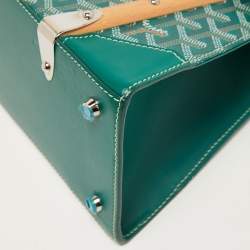 Goyard Green Coated Canvas and Leather PM Saigon Top Handle Bag