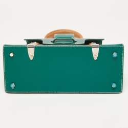 Goyard Green Coated Canvas and Leather PM Saigon Top Handle Bag
