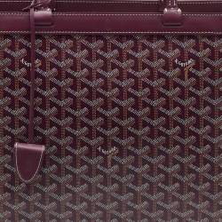 Pre Owned Goyard Burgundy Goyardine Coated Canvas and Leather Bellechasse PM Tote