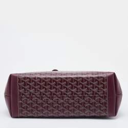 Pre Owned Goyard Burgundy Goyardine Coated Canvas and Leather Bellechasse PM Tote