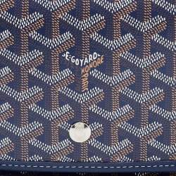 Pre Owned Goyard Blue Goyardine Coated Canvas and Leather Plumet Crossbody Bag