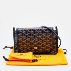 Pre Owned Goyard Blue Goyardine Coated Canvas and Leather Plumet Crossbody Bag