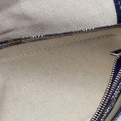Pre Owned Goyard Blue Goyardine Coated Canvas and Leather Plumet Crossbody Bag